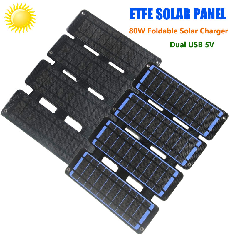 Solar Charger Panel Foldable - Painel solar dobrável 80w etfe usb