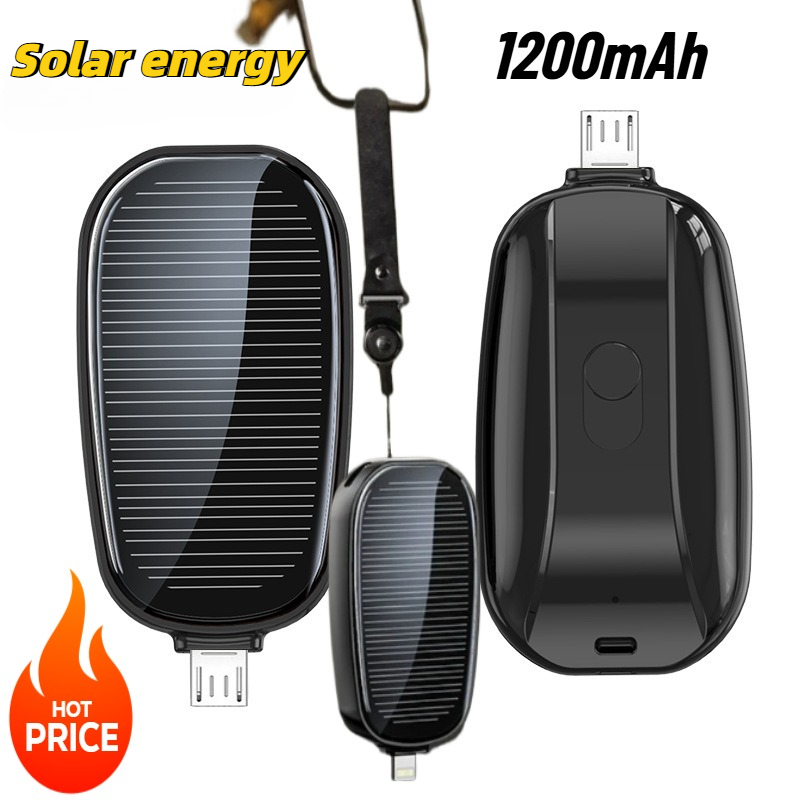 Solar Charger Panel Foldable - Mini carregador portátil solar de 1200mAh,