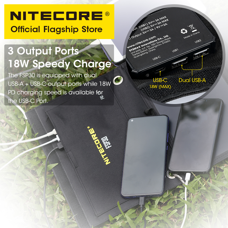 NITECORE FSP30 30W Painel Sola - Solar Charger Panel Foldable avaliação e preço
